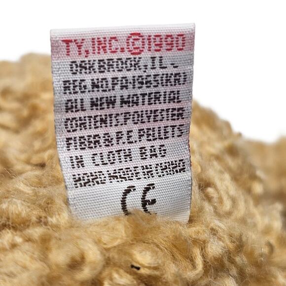 Ty Vintage 1990 Curley Teddy Bear with American Flag Sweater Toy - Picture 5 of 6